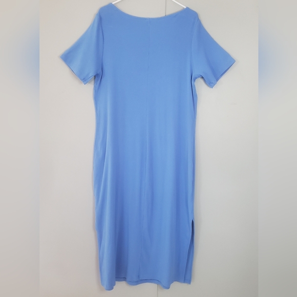 Old Navy Cloisonne Blue Fitted Rib-Knit Scoop-Neck Midi Dress - Picture 5 of 11